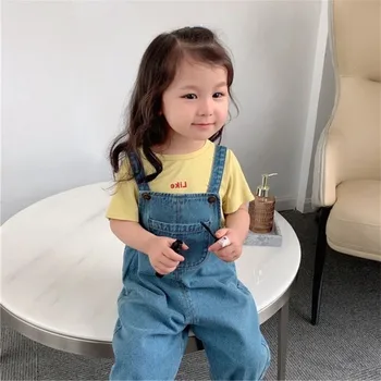 Copii Haine 2021 Vara Din Bumbac Pantaloni 1-8 Ani, Băieți Și Fete, Coreeană Capri Casual De Pantaloni Si Salopete Pentru Copii