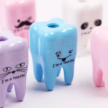 Creative Kawaii Dinti de Plastic Forma Ascuțitoare Cutter Cuțit pentru Elev Cadou de Papetărie 4 Culori Aleatorii
