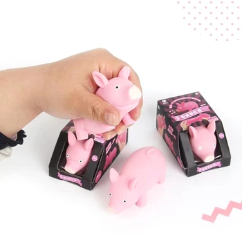 Creative Senzoriale Porc Decompresie Jucărie Antistres Stoarce Simplu Trageți Porc Roz Jucărie pentru detensionare