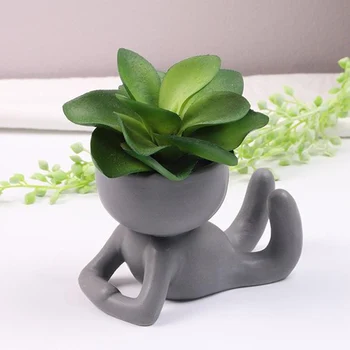 Creative Umanoid Ceramice Ghiveci Ghiveci Ceramic Meserii Suculente Vaza De Flori Pentru Grădină Acasă Office Desktop Decor