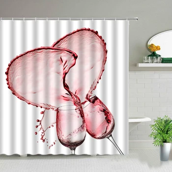 Creativitatea Design Peisaj de Dragoste Inima Perdele de Duș cu buzele Rosii rezistent la apa de Baie Tesatura Perdea de Baie Cadă de baie Decor Cu Cârlige