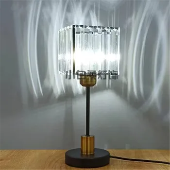 Cristal Dormitor Lampă de Masă Modernă Post Negru de Aur Birou Lumina de Noapte pentru Camera de zi, Camera de Studiu Noptiera Decor Iluminat