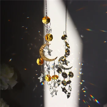 Cristal Soare Prindere Pandantiv Handmade Tărtăcuță Prisma Picături De Curcubeu Filtru De Ambarcațiuni Lanț Agățat Geam Ornament Gradina Decor