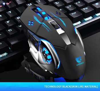 Cu fir Gaming Mouse 6 Butoane Programabile 6400DPI Ergonomic Soareci Lumina LED-uri Colorate Mouse-ul pentru PC, Laptop Calculator Joc și de Birou