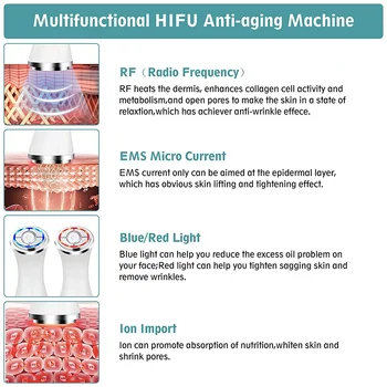 Cu ultrasunete HIFU Aparat de Radio Frecvență RF Fata EMS Strângeți Pielea de Ridicare Întinerire Anti-Rid de Îndepărtare Față de Îngrijire a Pielii Dispozitiv