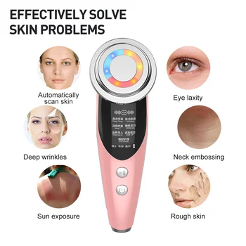 Cu ultrasunete Skin Scrubber Faciale Curat Mașină de Îngrijire a Pielii Set Curat Fata + EMS LED-uri Dispozitiv de Frumusete + Nano Mini Facial Vapor