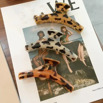 Curbat Accetate Leopard De Imprimare Acrilice Agrafe De Par Clip De Păr Crab Par Gheare Pentru Femei Fată Accesorii De Par Frizură Cadouri De Partid