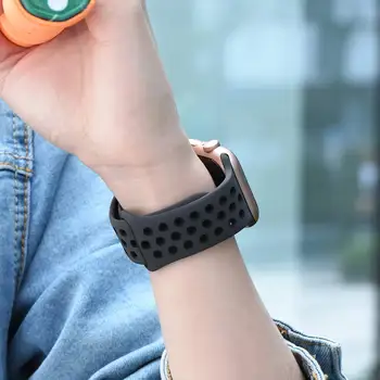 Curea din silicon Pentru Apple Watch band 44mm 40mm 42mm 38mm Respirabil încheietura curea correa watchband bratara iWatch trupa SE 6 5 4 44