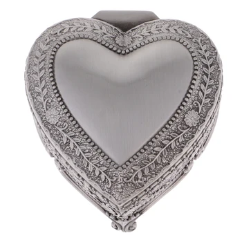 Cutie De Bijuterii Din Argint In Forma De Inima Pentru Afișare Bijuterii, Bijuterii De Stocare