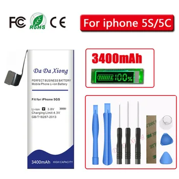 Da Da Xiong 3400mAh Pentru iPhone 5S baterie pentru iphone 5C acumulator +Instrumente Gratuite