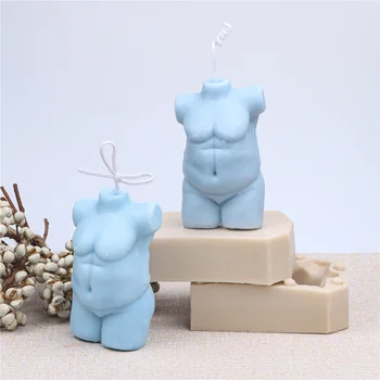 De sex masculin Multistrat Carne Grasă de Silicon Standard a Corpului Uman Lumânare Mucegai Burta 3D de sex Masculin Stereo Arta Hand-made Nud Obezitate Ipsos