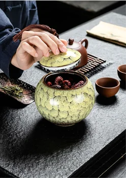De înaltă calitate Ceramica Ceai Caddies ceremonia ceaiului Chinezesc Accesorii Portabile Ceai de Stocare Borcan Caddy Teaware Decor Acasă