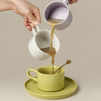 De Înaltă Calitate De Portelan Cana De Cafea Cu Farfurie, Lingura De Aur Nordic Ceașcă De Ceai Farfurie Bucătărie Office Acasă Tacamuri Decor Cadou Pentru Femei