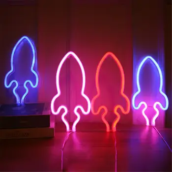 Decor creativ USB LED Rachete Planeta Neon Lumina de Noapte Agățat Lumina de Neon Pentru Camera Petrecere Acasă Decor Nunta Cadou Lampa de Noapte