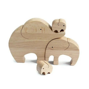 Desktop Decor Cadou de Ziua Mamei Elefant Mamei Și Copilului de Familie Ornamente din Lemn de Cameră Acasă Decor Petrecere Meserii Accesorii