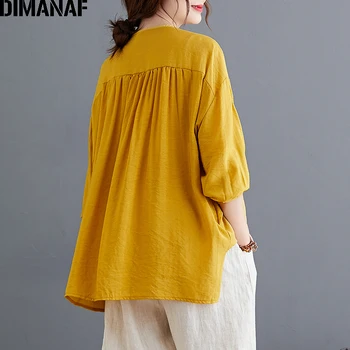 DIMANAF Femei, Plus Dimensiune Bluza Tricouri Bază Doamna Topuri Tunica Bumbac Tee Cutat Cardigan Vrac de sex Feminin de Îmbrăcăminte de Primăvară-Vară 2021