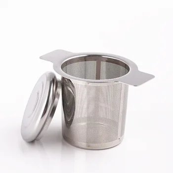 Din Oțel inoxidabil de Ceai Infuser Filtru Fin cu Ochiuri Filtru de Ceai cu 2 Manere Filtru SUB Vânzare