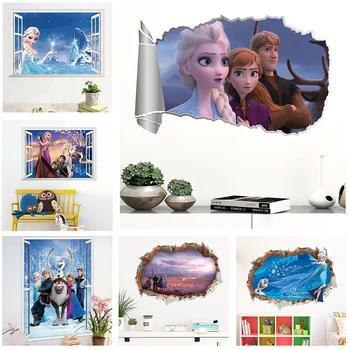 Disney Frozen Princess Autocolante De Perete Pentru Camere De Copii Decor Acasă Desene Animate Elsa Anna Decalcomanii De Perete Din Pvc De Artă Murală Diy Postere