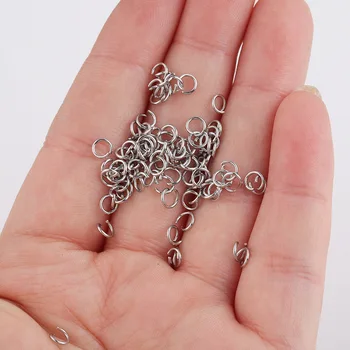 DIY accesorii pentru bratara/colier/breloc de luare de bijuterii 100buc/lot 0.6*4mm 3 culoare din oțel inoxidabil inele de salt