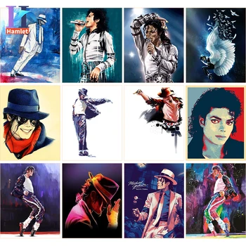 DIY Pictura De Numere Michael Jackson Pictate manual, Seturi de Desen Figura Vopsea pe bază de Acril Colorat De numere Panza Home Decor de Arta