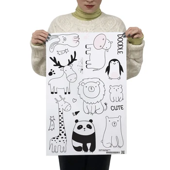 Dktie Perete Autocolante de Desene animate de Animale Petrecere Abțibilduri Pentru Decorarea Camerei Copiilor de Familie Ușa Dulapului Autocolante Decorare