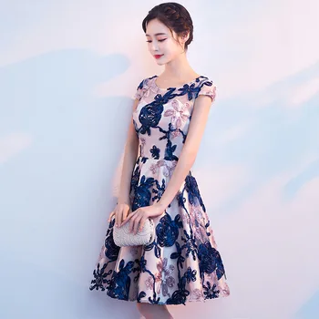 Doamna Petrecere Cheongsam Oriental pentru Femei O-Gât Rochie Stil Chinezesc Elegante Lungi Qipao Sexy Slim Rochii de Mireasa Vestidos XS-XXXL