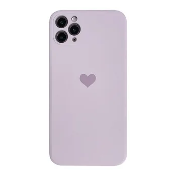 Dragostea lichid de silicon iphone11 coajă de telefon mobil apple x gaură bine 12pro max pentru XS/XR violet ins