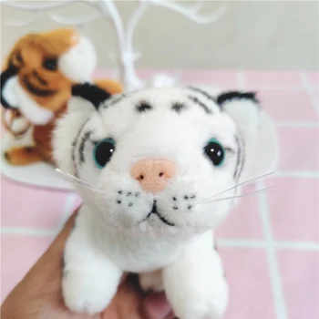 Drăguț simulare tigru păpușă jucărie de pluș breloc papusa leopard panda marionetă sac ornamente copii cadouri de vacanță