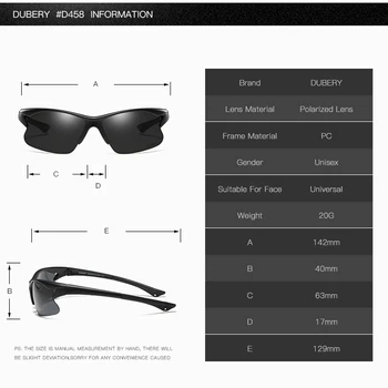 DUBERY fără ramă Polarizat ochelari de Soare pentru femei barbati Oglindă UV400 Sport Ochelari de Soare de sex Masculin UV400 Fotocromatică Driver de Acoperire Nuante