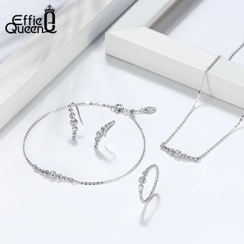 Effie Regina Argint 925 Inele Pentru Femei AAAA Zircon Rând Design Feminin Inel de Logodna Bijuterii de Crăciun Cadou SR232
