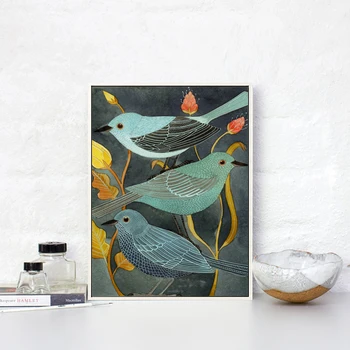Elegant Poezie Animale Păsări Privighetoarea Decor Retro Panza Creativ Stil De Arta Pictura De Imprimare Imagine Poster De Arta De Perete Decor Acasă