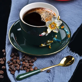 Email manual de vopsit de Înaltă calitate Ceașcă de Cafea Farfurie stil European cana de cafea din Ceramica cana de ceai de după-amiază Cupa