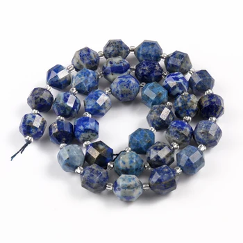 En-gros de Lapis Lazuli Margele Piatra Naturala Bedas pentru a Face Bijuterii Vrac Distanțier Fațete Ascuțite Margele DIY Colier Bratara