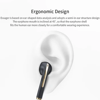 Essager J18 TWS Wireless Bluetooth 5.0 Casti In Ear Stereo Adevărat setul cu Cască fără Fir Handfree Pernuțele pentru Căști Pentru iPhone Xiaomi