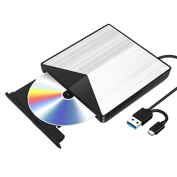 Extern Arzător CD DVD Blu Ray 3D Drive, USB 3.0 Portable Ultra Slim DVD CD-RW pentru Mac OS, Linux, Windows PC