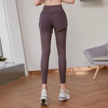 Femei Antrenament de Fitness Colanti Vansydical 2 in 1 Plasă de Pantaloni de Yoga Femme Talie Mare de Funcționare Jambiere