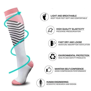 Femei Bărbați Vițel Ciorapi de Compresie Varicelor Tratarea Modelarea Absolvit Presiune Ciorapi #EYS001