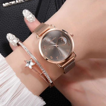 Femei Ceas Centura de Plasă Ultra-subțire Doamnelor Cuarț Ceas de mână Brățară Set de Lux de Moda Ceasuri Femei Reloj Mujer 2021