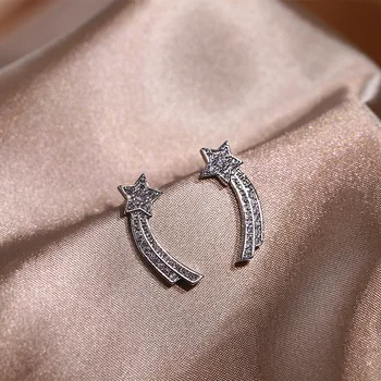 Femei Creative 3pcs Set de Bijuterii Meteor Forma Cercei Luna Cercei Colier Inel de Nunta pentru Femei Set de Bijuterii de Mireasă
