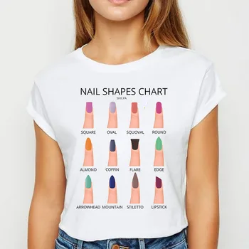 Femei Lady Grafic Drăguț 90 Vopsea degetele cu unghii Top de Vara Tricou Femei Tricou Haine Femei T-shirt