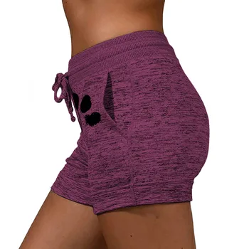 Femei pantaloni Scurți de Înaltă Talie Cats Claw Imprimare Cordon iute Uscat Elastic Sport Scurte de Yoga pentru Femei Îmbrăcăminte de sex Feminin Pantaloni scurți S-5XL