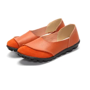 Femei pantofi plat din piele de moda din piele mata doamnelor pantofi casual confortabil respirabil non-alunecare superficială gura pantofi simpli