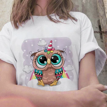 Femei T-shirt de Vară de Desene animate Bufnita Imprimate de sex Feminin Tricouri Casual, O-Neck Moda Harajuku Nou tricou femme 2021 Plus Dimensiune XXXL