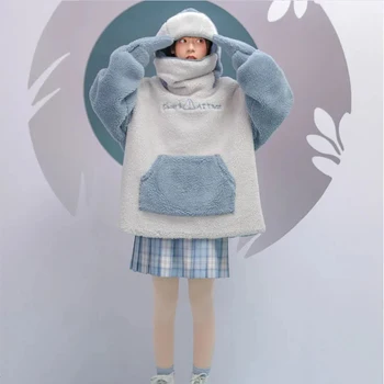 Femei Tricou Harajuku Rechin Anime Hanorac Kawaii Crewneck Maneca Lunga Supradimensionate Streetwear Toamna Iarna Haine De Top Estetice