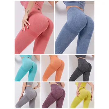 Femei Yoga Jambiere Fără Sudură Sportwear Sport Îmbrăcăminte De Fitness Colanti Talie Inalta Pantaloni De Antrenament Slim Fit Elastic Pantaloni 2021