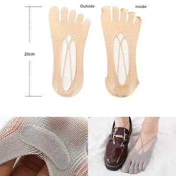 Femeile Ortopedice Compresie Cinci Picioare Șosete Scurte De Moda Ultra Low Cut Linie Papuci De Invizibilitate Ciorap Traversa Centura Plasă De Șosete