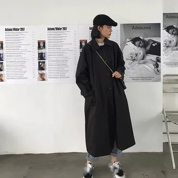 Femeile Șanț Solid Toamna Studenta Singur Pieptul Moda Stil coreean Supradimensionate Silm Toate-meci de Streetwear Femeie Temperament