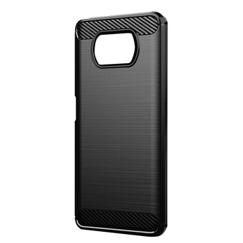 Fierbinte Potrivit pentru Xiaomi Poco X3 NFC Telefon Mobil Caz Silicon Manșon de Protecție din Fibră de Carbon Periat de Protecție Caz Moale