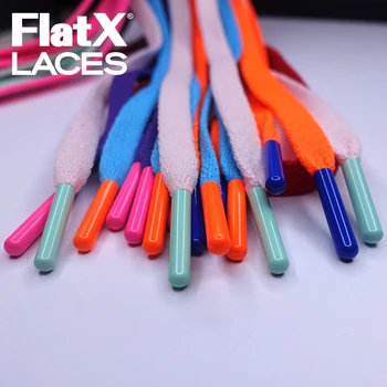 FlatX 8mm Gri Inchis/ Gri Inchis Metal Sfaturi Șireturile de Înaltă Calitate Profesională Adidas Dantele Șiret Lacet
