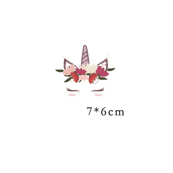Floare roz unicorn patch Fier de transfer pentru îmbrăcăminte bandă de transfer de călcat Usca нашивки tricou termo etichetele de pe haine